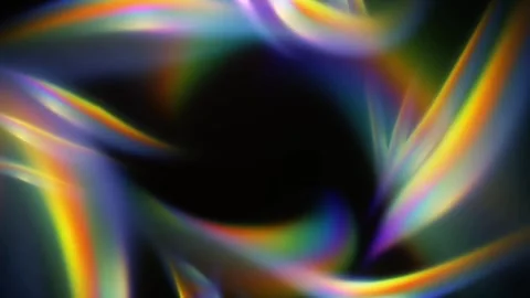 Abstract Rainbow Light Refraction Through Holographic Glass Stock-Footage 340575944