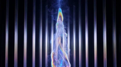 Abstract rainbow light swirling vertically Stock Footage 331459414