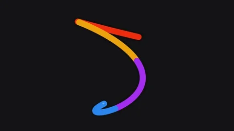 Abstract rainbow line rotating in circular motion isolated on dark black ba.. Stock Footage 340905553