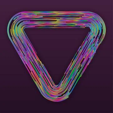 Abstract rainbow lines triangle background. Illustrazione stock