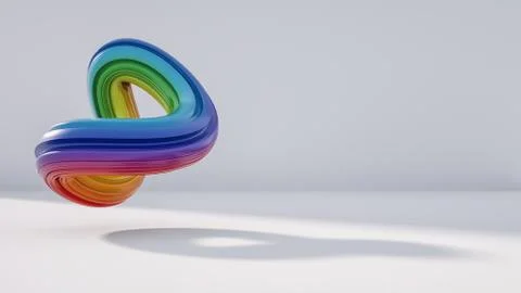Abstract rainbow logo, including copy space, 3D rendering Stock Illustration