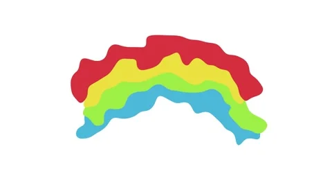 Abstract rainbow looping animation on white background Stock Footage 340084322