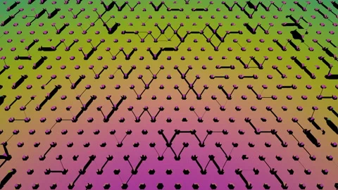 Abstract rainbow metal background made of triangles. Seamless loop. Stock Footage 121891294