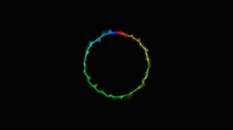 Abstract rainbow motion particles linear circle cgi 4k animation background Stock Footage 59522092