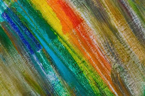 Abstract rainbow multicolored background formed by erasing paints from the ca Stock Photos