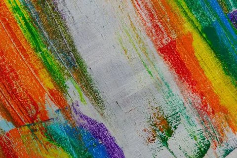 Abstract rainbow multicolored background formed by erasing paints from the ca Stock Photos