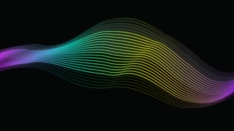 Abstract Rainbow Neon Wave Loop Background Stock Footage 341567737