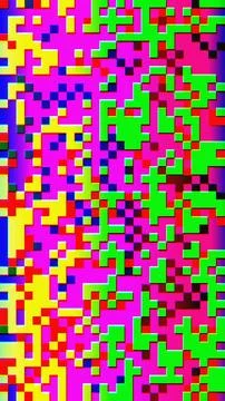 Abstract rainbow noise square pixel texture video screen Tv pattern background Stock Illustration