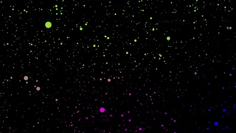 Abstract rainbow particle background, with floating glowing, orbs and bokeh.. Video stock 333829972