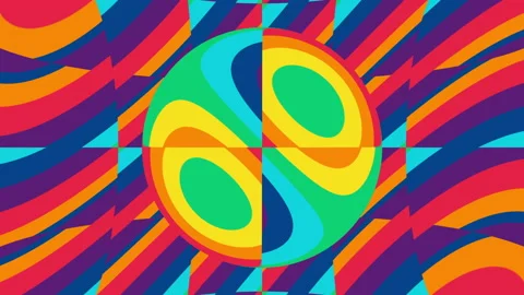 Abstract rainbow pattern with distorted stripes. Seamless loop animation Video stock 175291593