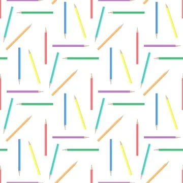 Abstract rainbow pensils seamless background Stock Illustration