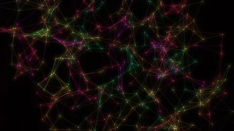 Abstract Rainbow Plexus Network Motion Graphics Loop Stock Footage 345707509