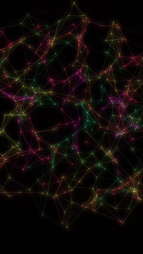 Abstract Rainbow Plexus Network Motion Graphics Loop Stock Footage 346274309