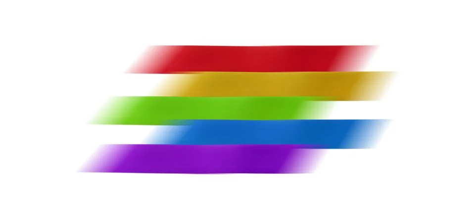 Abstract rainbow pride flag created from blurred colorful horizontal stripes. Stock Illustration
