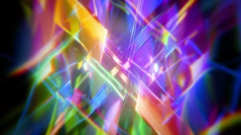 Abstract Rainbow Prism Background With Bright Crystal Refractions Stock Footage 332304972