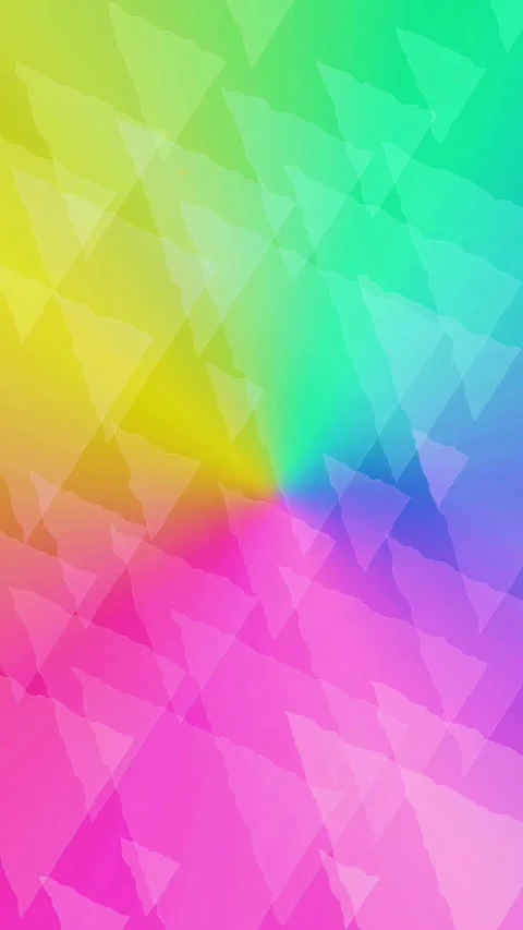 Abstract rainbow spectrum background with rotating textured triangles. Stock Footage 344709204