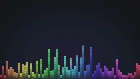 Abstract rainbow spectrum equalizer visualizer moving rhythmically on dark .. Stock-Footage 341025290