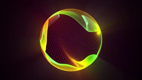 Abstract rainbow sphere made of colorful energetic lines with glow effect Stock Footage 257057132