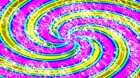 Abstract Rainbow Spiral Background with Floating Bubbles Stock Footage 332564235