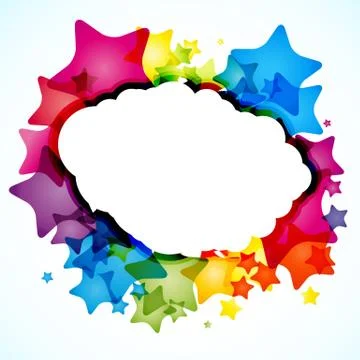 Abstract rainbow star. square card. Stock Illustration