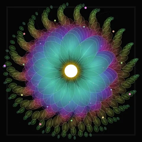 Abstract Rainbow Swirl Flower Bloom Motion Graphics Stock Footage 346283710