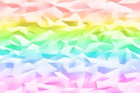 Abstract rainbow triangles low poly facet background Stock Illustration