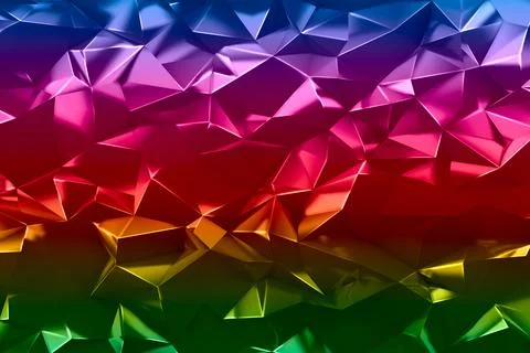 Abstract rainbow triangles low poly facet background Stock Illustration
