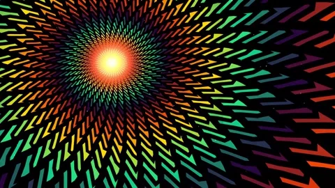 Abstract rainbow tunnel vortex spinning motion graphic. Stock Footage 344038475