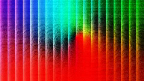 Abstract Rainbow Vertical Stripes Background with Vibrant Red Splash Digital Art Stock Illustration