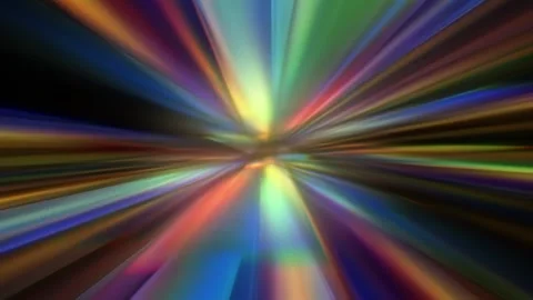 Abstract Rainbow Warp Tunnel Background With Multicolor Light Rays Stock Footage 332302575