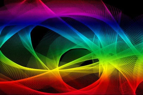 Abstract rainbow wave background with glowing digital motion Stock Illustration