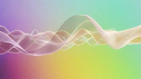 Abstract rainbow wave on gradient - vivid holographic loop Stock Footage 340229897