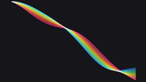 Abstract rainbow wave motion graphic with spectrum colored lines on black b.. Vídeos de archivo 341025467
