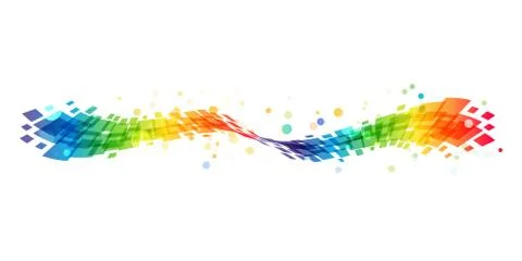 Abstract rainbow wave on white background Stock Illustration