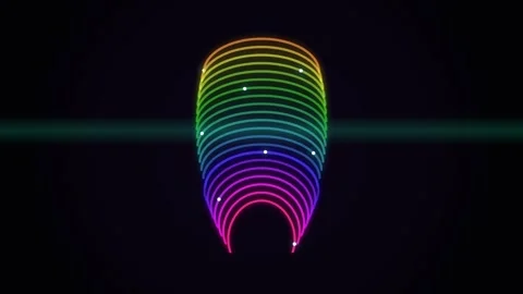 Abstract rainbow waveform pulsing in sync with green laser pulse on dark ba.. Vidéo 346069083