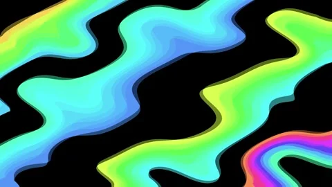 Abstract Rainbow Waves on Black Background Stock Footage 289123884