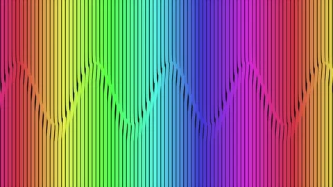 Abstract rainbow wavy lines animation background Stock Footage 342044141