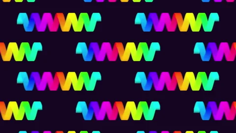 Abstract rainbow zigzag pattern Stock Footage 230064218