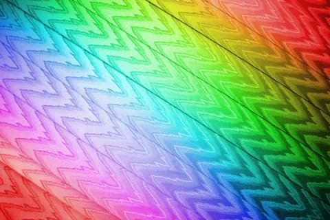Abstract rainbow zigzag textile closeup, textured surface. Stock Illustration