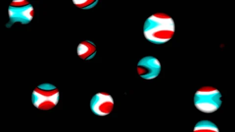 Abstract raindrops falling on colorful balls flying randomly Stock Footage 223373980