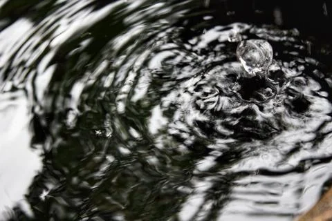 Abstract, raindrops in a puddle Foto stock