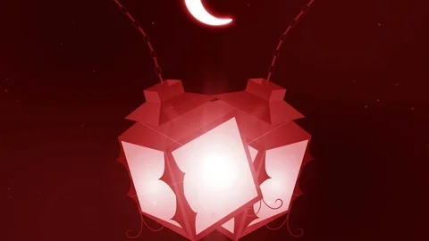 Abstract ramadan-candle background 4K red Stock Footage 106770371