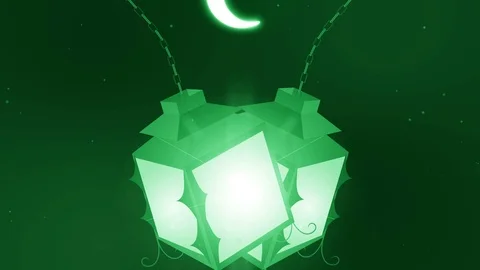 Abstract ramadan-candle background 4K green Stock Footage 106770373