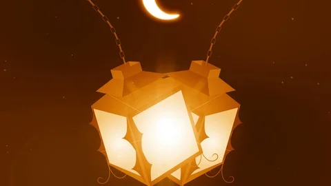 Abstract ramadan-candle background 4K golden color Stock Footage 106770501