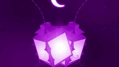 Abstract ramadan-candle background 4K purple Stock Footage 106770505