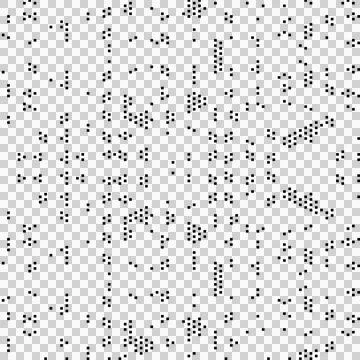 Abstract random background structure. Isolated black pixel pattern. Illustrazione stock