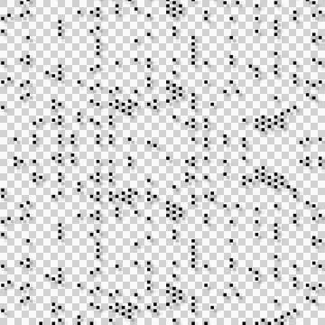 Abstract random background structure. Isolated pixel pattern. Transparent png. Illustrazione stock