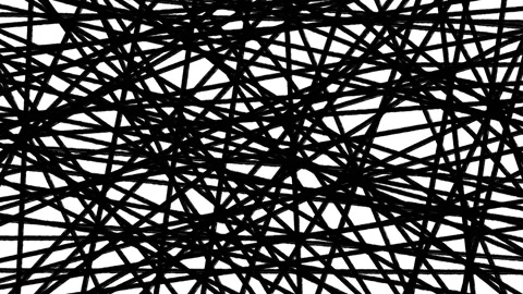 Abstract random black lines background, hand drawn animation Stock Footage 138565610
