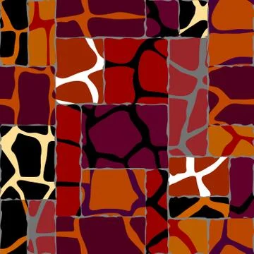 Abstract random brown tribal pattern of curved shapes. Illustrazione stock