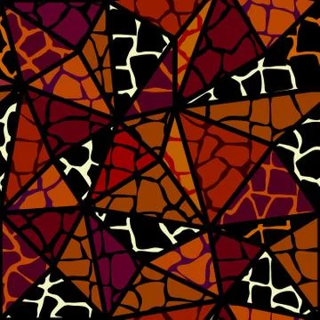 Abstract random brown tribal pattern of curved shapes. Illustrazione stock